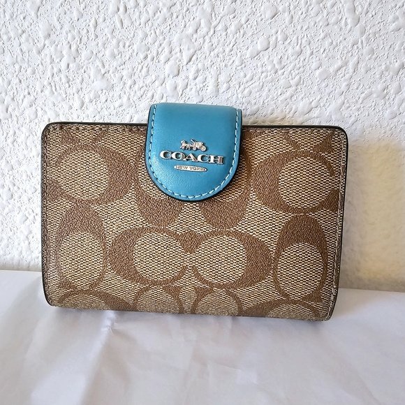 Rowan Satchel In Signature Canvas/Teal with matching wallet - Picture 2 of 9